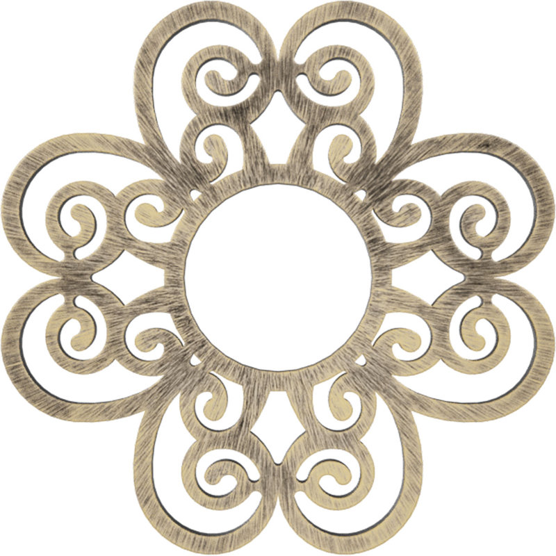 32"OD x 11"ID x 1"P Cohen Architectural Grade PVC Pierced Ceiling Medallion, Antiqued Pale Gold, 32" H x 32" W x 1" D