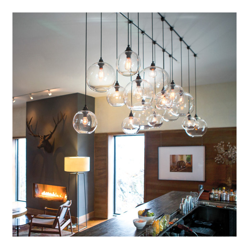 Solitaire 1 - Light Pendant, Polished Nickel, Clear/Cardinal