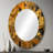 Gold Black Fractal Tide VI - Fractals Decorative Wall Mirror, Gold Large Mirror, Printed Metal Art-121387065-121387489