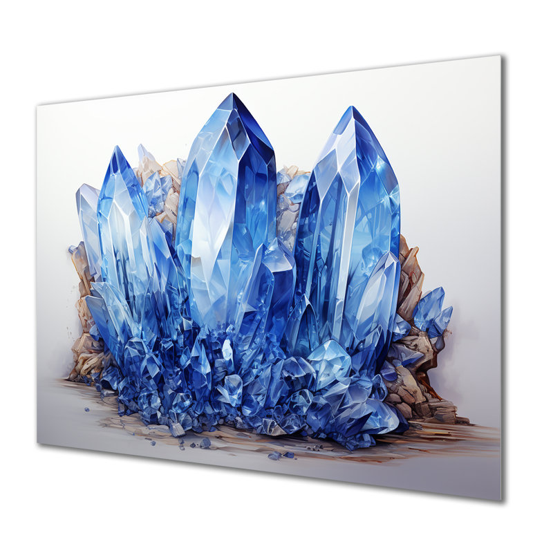 «Blue Ethereal Quartz Spiritual Stone I - Spiritual Stone», art mural en métal MT136049, H 30 po x l 40 po x P 1,5 po