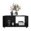 Table basse de salon de 36 po de largeur, noire rectangulaire avec matériaux et table de conception mobile