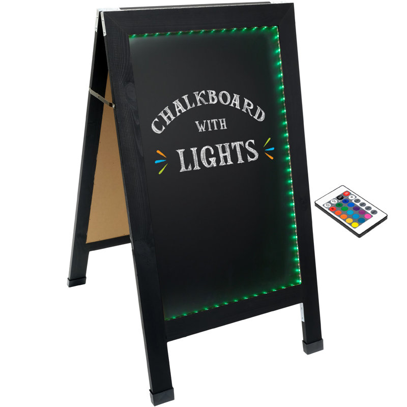 Freestanding Steel Magnetic Chalkboard, Black