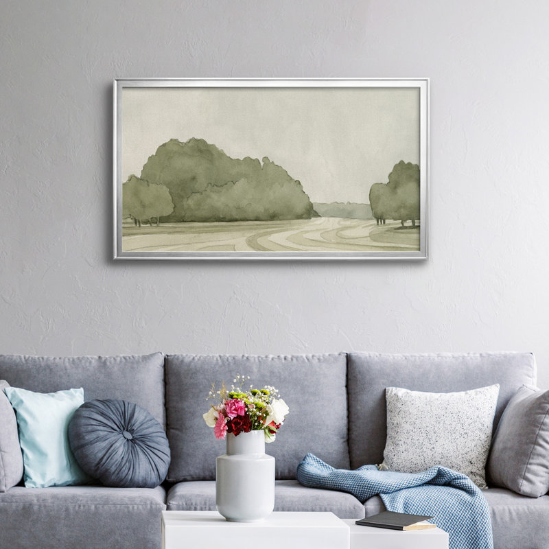 On Course I - Toile encadrée de qualité supérieure - prête à être accrochée, Cadre argenté, H 10,5 po x l 18,5 po x P 1 po
