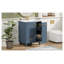 Meuble-lavabo 24 po bleu gris avec lavabo en céramique et armoire en bois massif