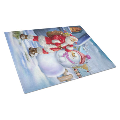 Planche à découper père noël et verre bonhomme de neige caroline