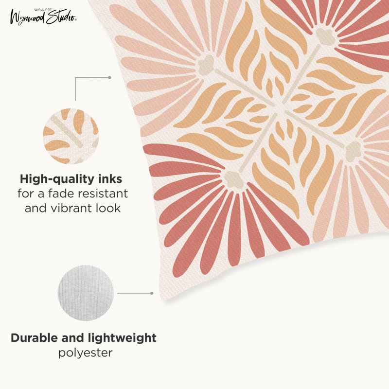 Housse de coussin floral en polyester
