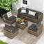 Ensemble de conversation modulaire en rotin 7 pièces avec coussins Arwynn-794376030-748779236