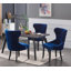 Bootle 4 Person Dining set - a Rectangular Wooden Dining Table with Metal Legs and a Set of 4 Quilted Velvet Dining Chairs for Dining Room - Modern Dining Table Set-975102610-975102601