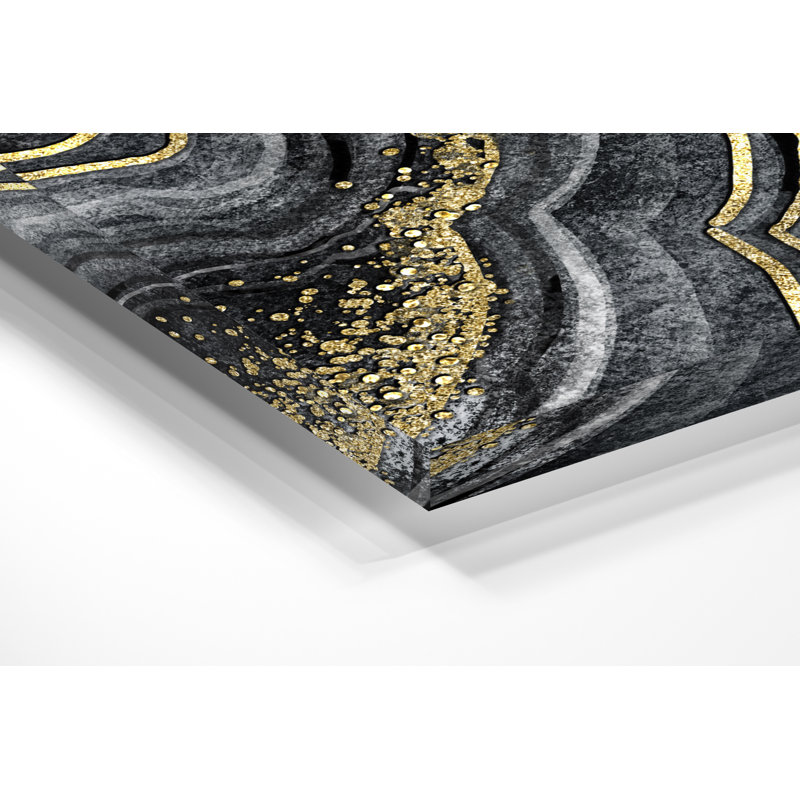 Décoration murale en acrylique gris, gris et noir, H 20 po x l 16 po x P 1 po