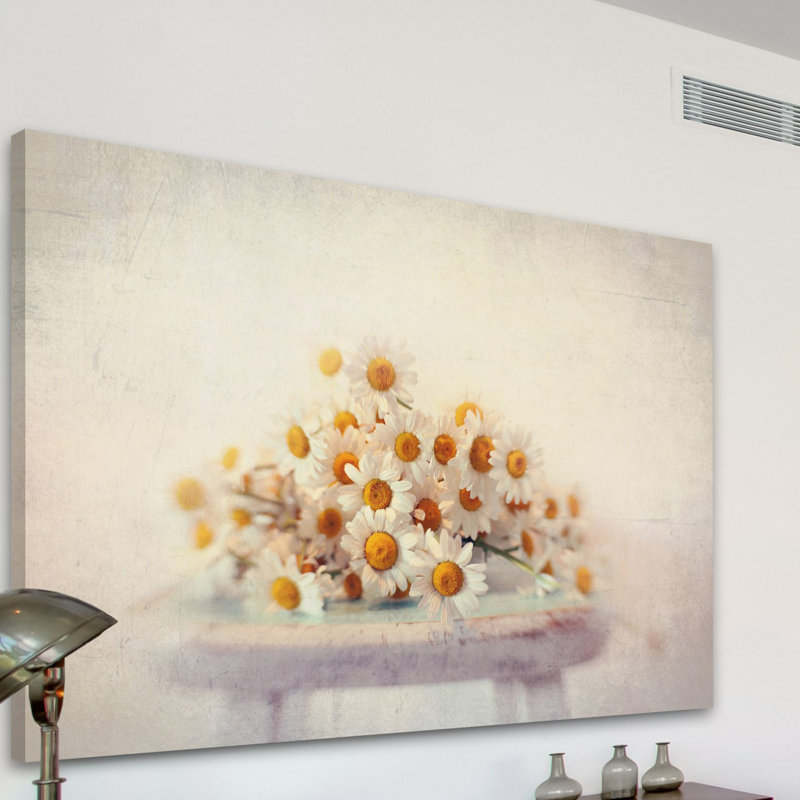 «White Daisies» par Sylvia Cook - impression sur toile tendue, H 8 po x l 12 po x P 1,5 po