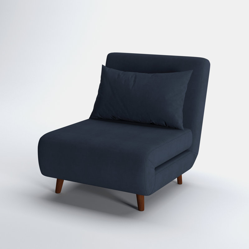 Jacquelyn 32" Wide Convertible Chair, Blue Velvet, 31.9"