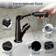 Bathroom Faucet with Pull Down Sprayer Stainless Steel Bathroom Pull Out Faucet with 3 Modes 360° Rotating to Switch Mode-111911804
