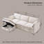 Canapés modulaires de 88,98 po pour le salon, canapé modulaire Cloud avec grand rangement, canapé modulaire en L avec repose-pieds, canapé en chenille 4 places avec coussin-2063354171-2066905047-2066905050