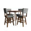 Ensemble de salle à manger à hauteur de comptoir 5 pièces avec chaises pivotantes capitonnées, gris-1234170504