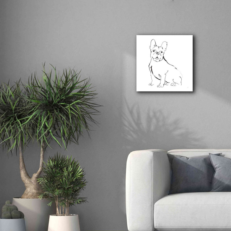 «Line Dog French Bulldog II» par Chris Paschke, estampe numérique sur toile, H 18 po x l 18 po x P 0,75 po
