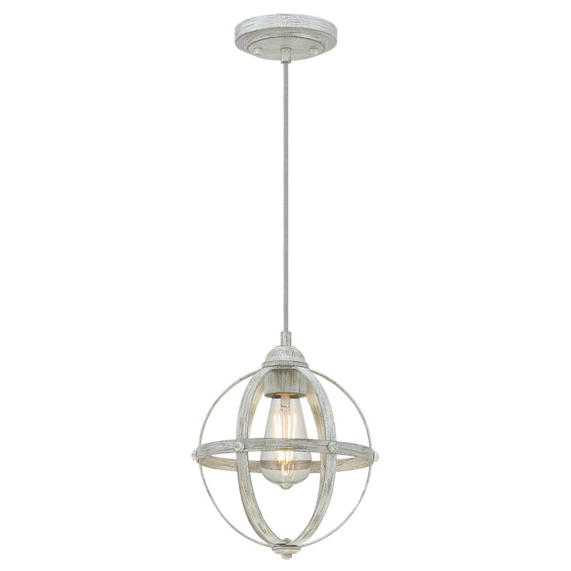 Luminaire suspendu sphère 1 lumière Genna, Frêne antique