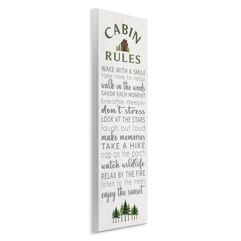 Fun Rustic Cabin Rules Wall Plaque, design by Seven Trees Design