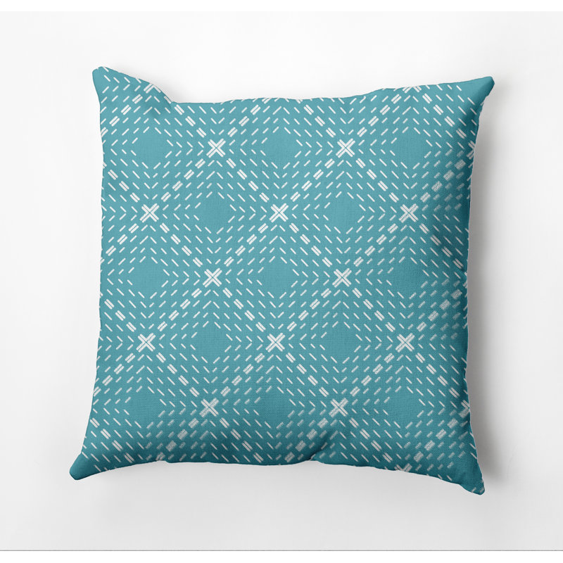 Housse et insert de coussin carré haut de gamme Getaway, H 16 po x l 16 po x P 3 po, Aigue-marine