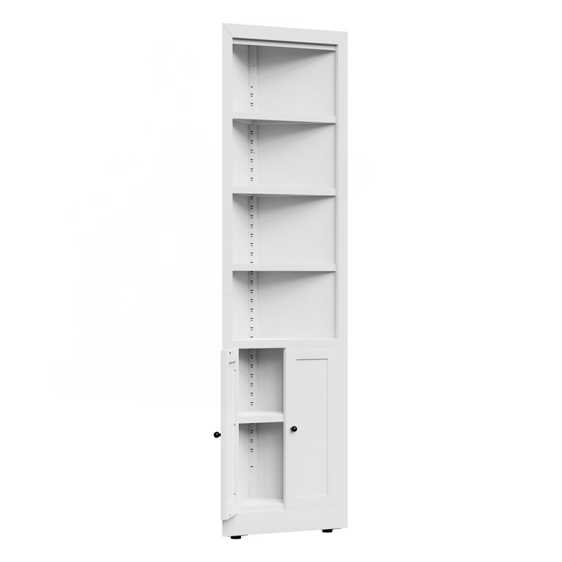 71 Inch Tall Corner Storage Cabinet With 2 Doors And 5 Adjustable Shelves, Space-Saving Metal Organizer For Home