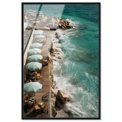 «Mint Umbrella Coast Coast», reproduction d'art acrylique encadrée par Notoriart, cadre noir, H 46 po x l 31 po