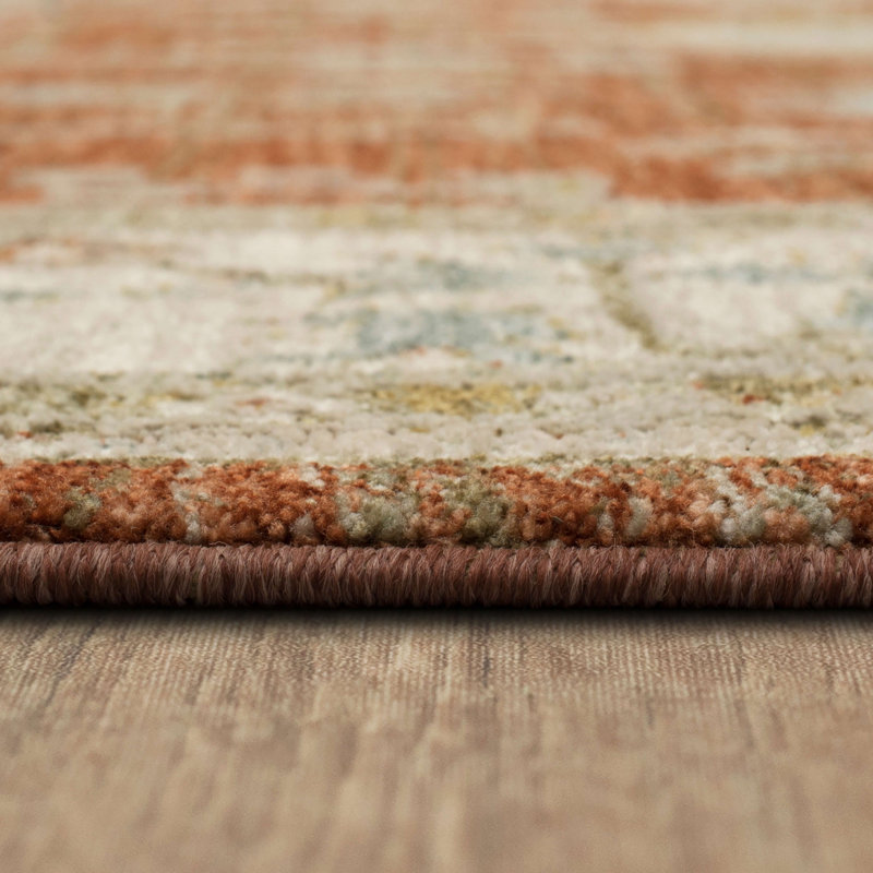 Iznik Oriental Gray/Brown Woven Area Rug, Rectangle 5' x 7'6"