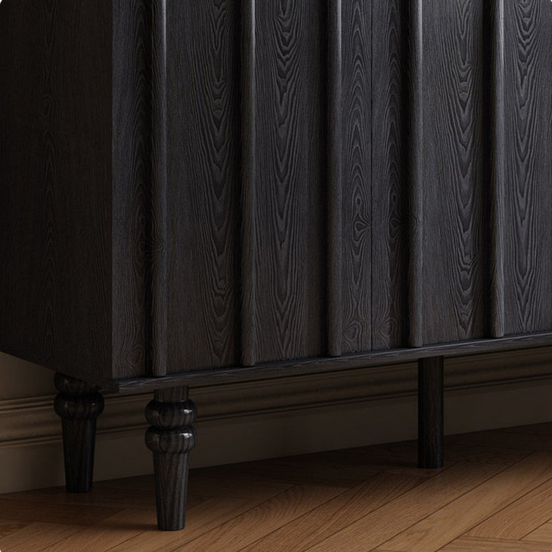 Buffet noir de haute qualité, H 39,37 po x l 59,06 po x P 15,75 po