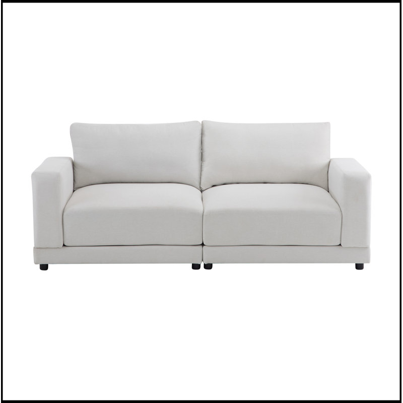 Canapé moderne confortable avec coussins moelleux et fabrication robuste pour la maison, Polyester beige