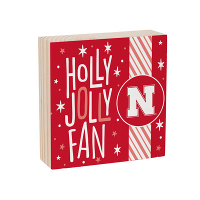 University of Nebraska 6" Holiday Wood Plock Wall Sign