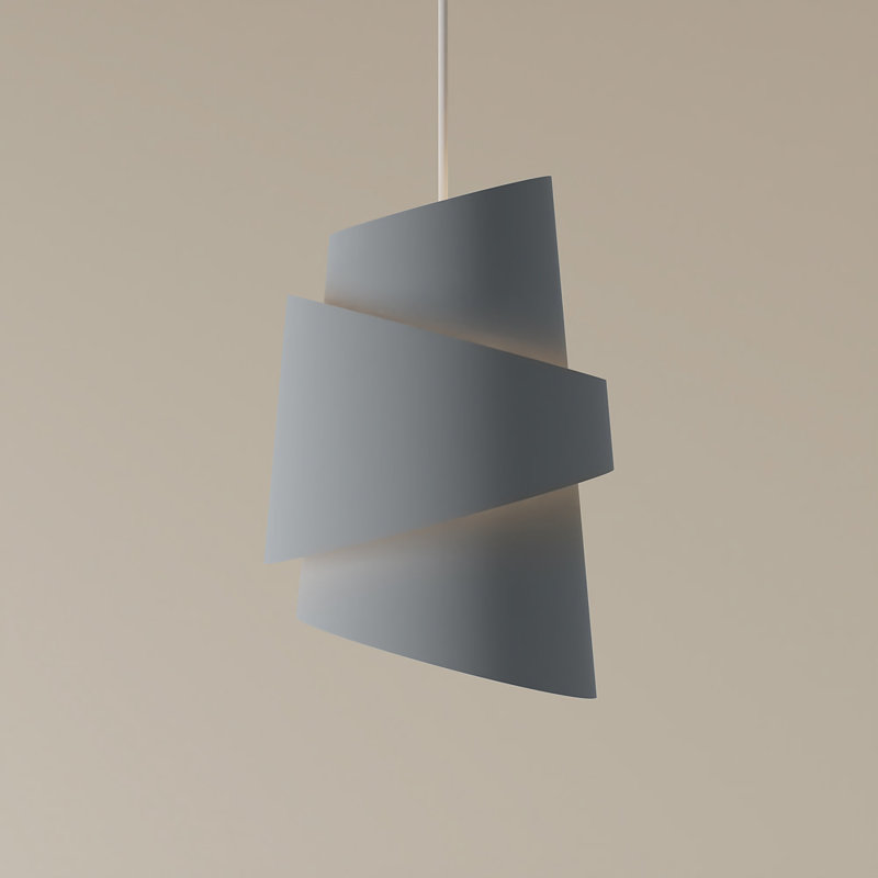 Croissant Pendant Light, Sage, White