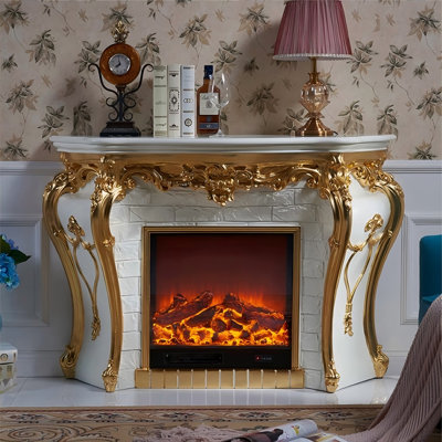 56.3"Ivory White Landscape Electric Fireplace