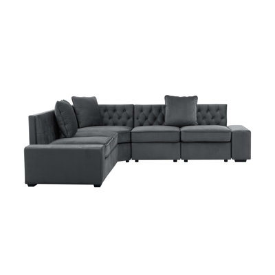 Ahlerich Velvet L-Shaped Sectional Symmetrical