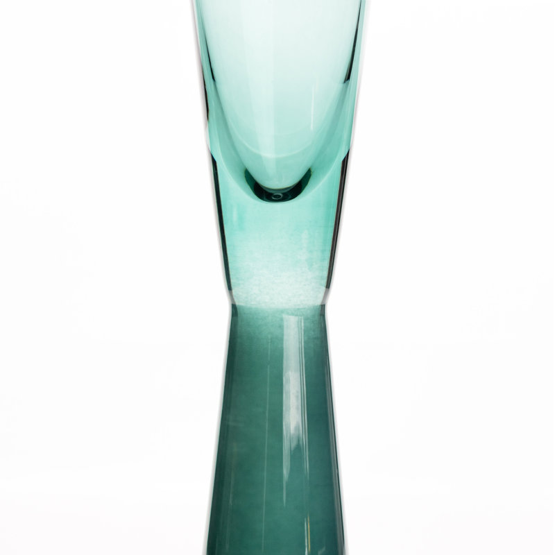 Elegant Green Glass Champagne Flutes - Set of 4