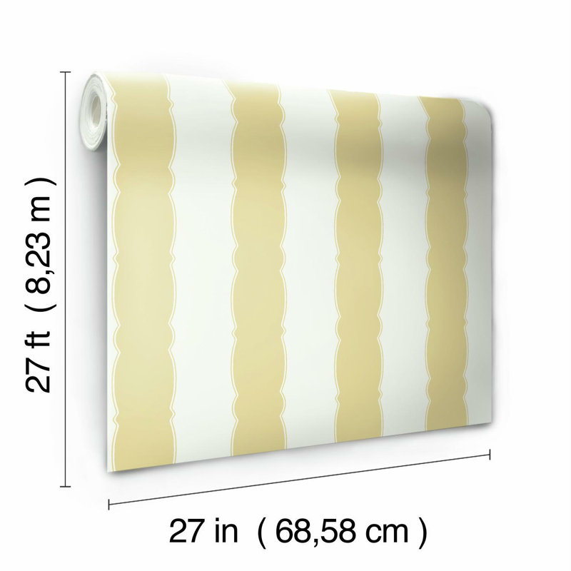 Rouleau de papier peint festonné L 27 pi x l 27 po, Jaune