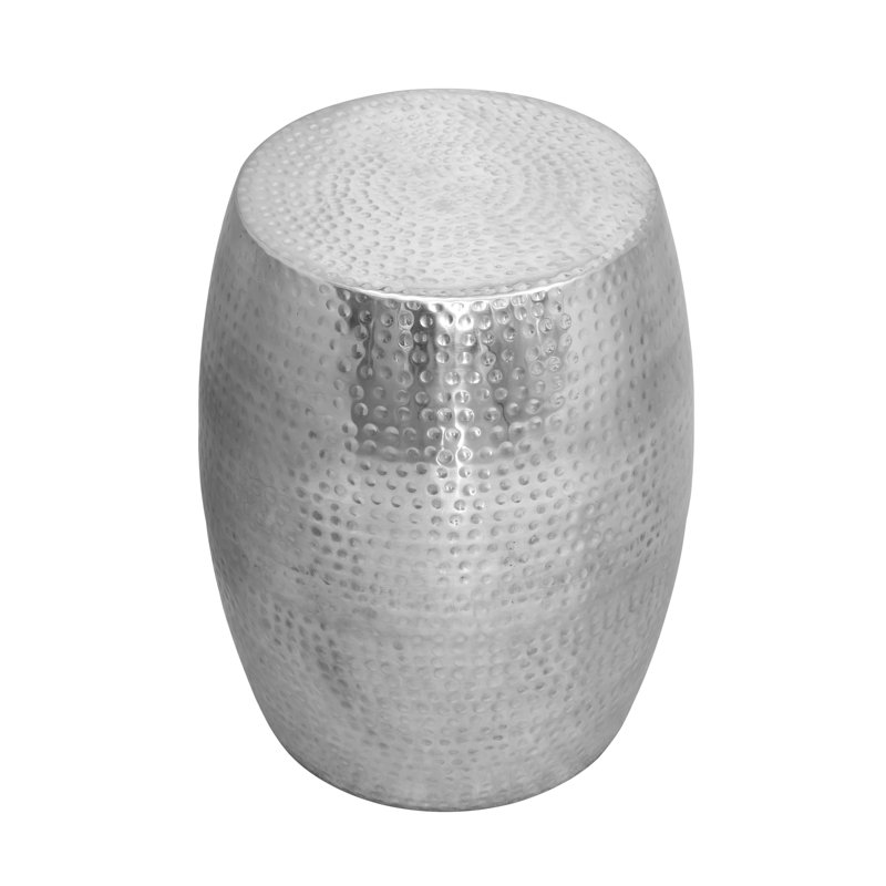 Eclipse Hand-Forged Silver Metal Side Table