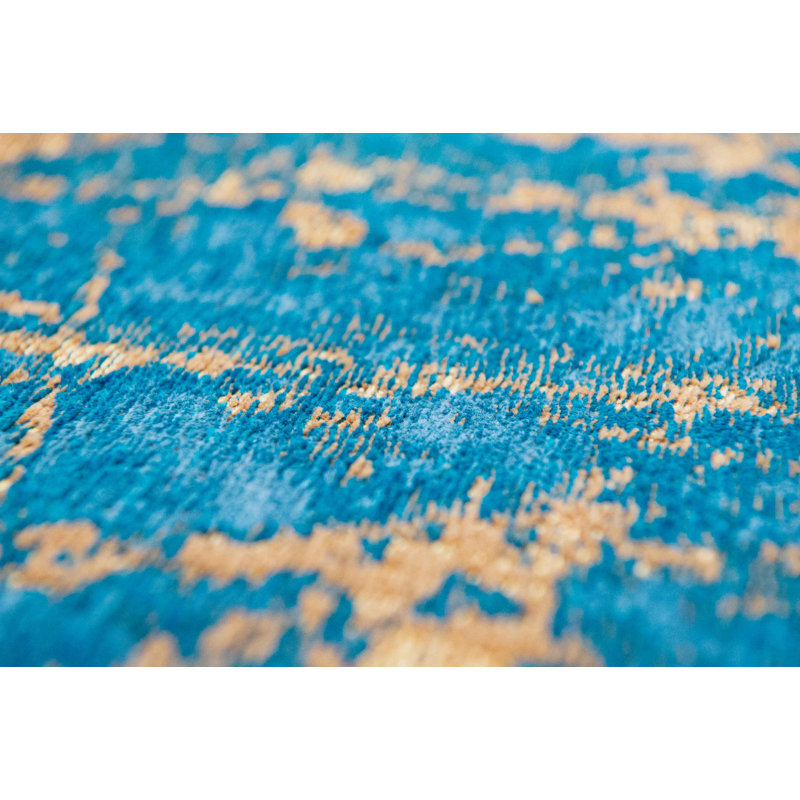 Stellar Lightning Machine Woven Turquoise Rug, Rectangle 80cm x 150cm