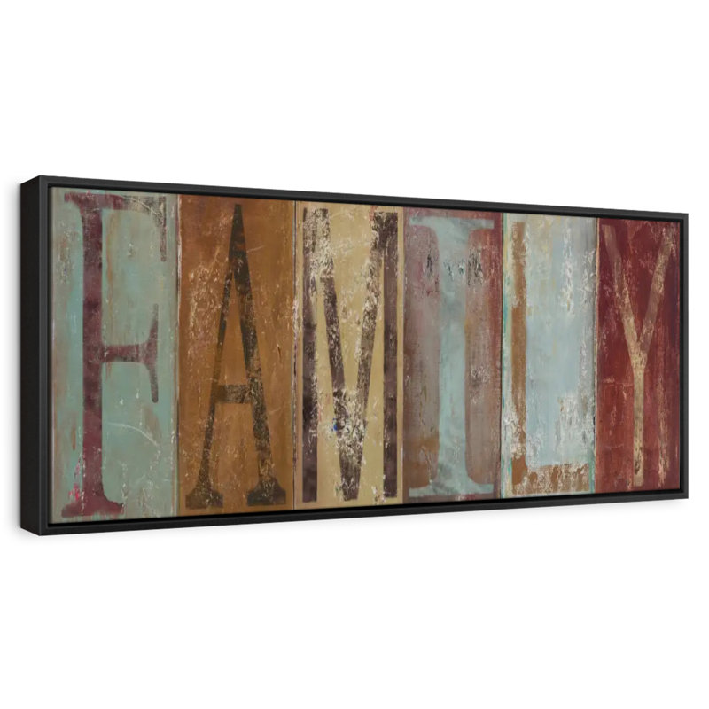 Family Wall Sign, 31" X 11", Floating Frame Black
