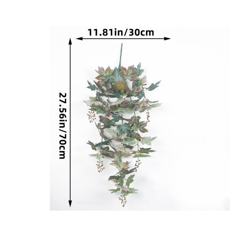 Décoration d'automne pour l'Action de grâce, sapin suspendu en forme de feuille d'érable, plantes vertes, suspension murale en rotin.