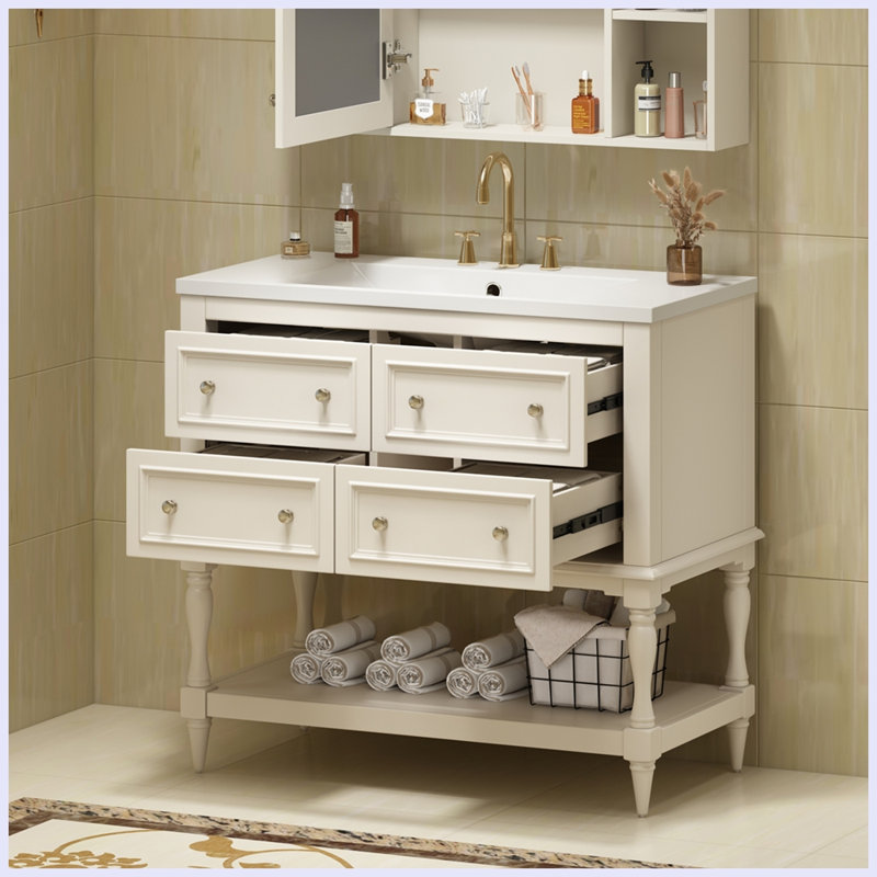 Ensemble de meuble-lavabo avec lavabo Modern, Beige