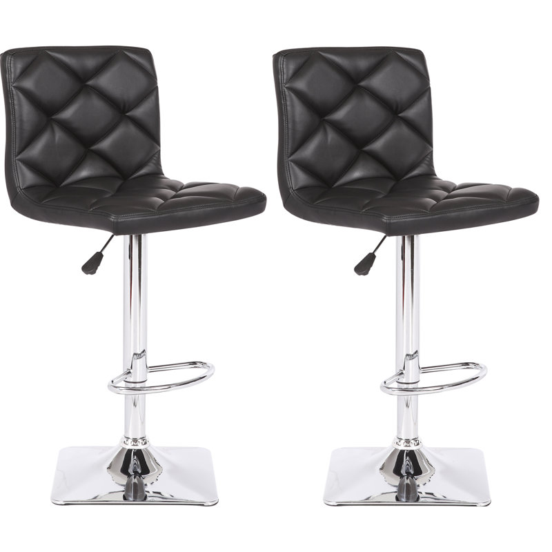 Hackworth Swivel Upholstered Adjustable Height Counter Stool, Black