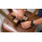 Modern Upholstered Leather Swivel Dining Chairs-596118770