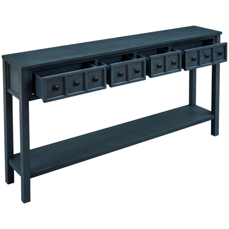 Rustic Entryway Console Table, Navy