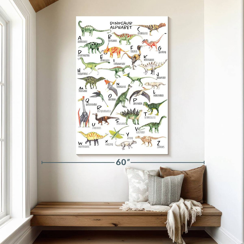 Alphabet dinosaures, H 51 po x l 34 po