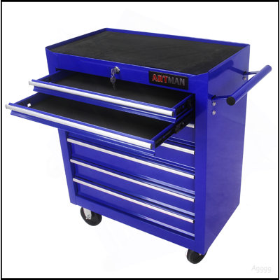 7 DRAWERS MULTIFUNCTIONAL TOOL CART WITH WHEELS-BLUE
