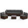 Ensemble de conversation modulaire en rotin pour 6 personnes avec coussins