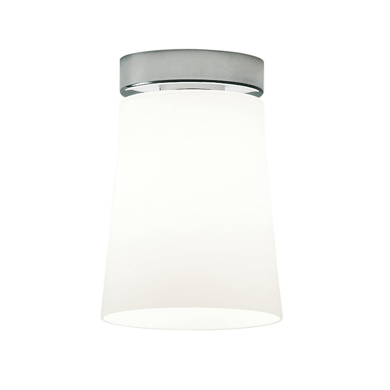 Glass Flush Mount, 21.5cm H x 15cm W x 15cm D, Matt Silver