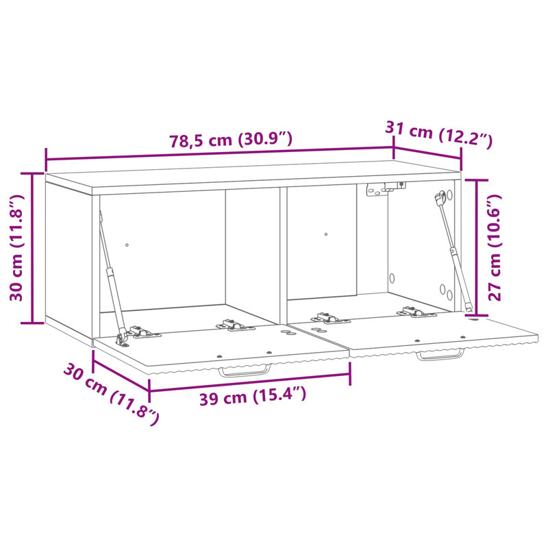 TV Stand, 11.81cm H x 30.91cm L x 12.2cm W