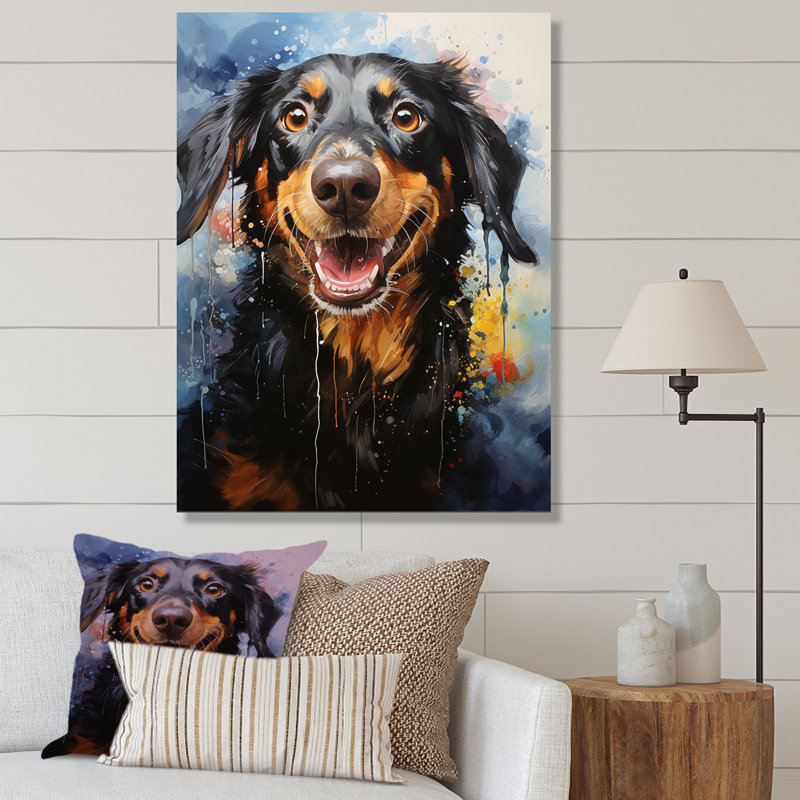 Teckel délice sur toile, Toile tendue, H 20 po x l 12 po x P 1 po