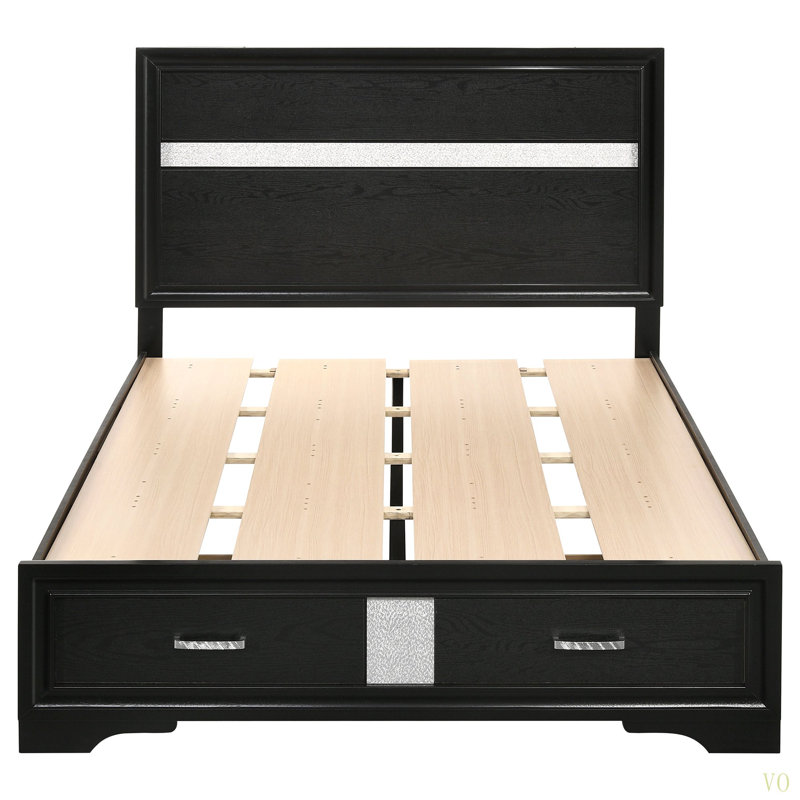 Orchid Storage Bed, Black, Full / Double