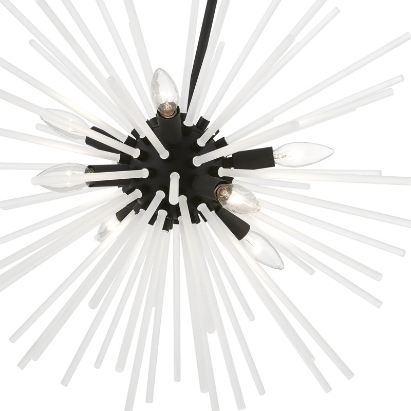 Ryzen 6 - Light Dimmable Sphere Chandelier, 25.75" H x 25.75" W x 25.75" D, Black