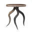 Horn End Table with Wildebeest Hide Top